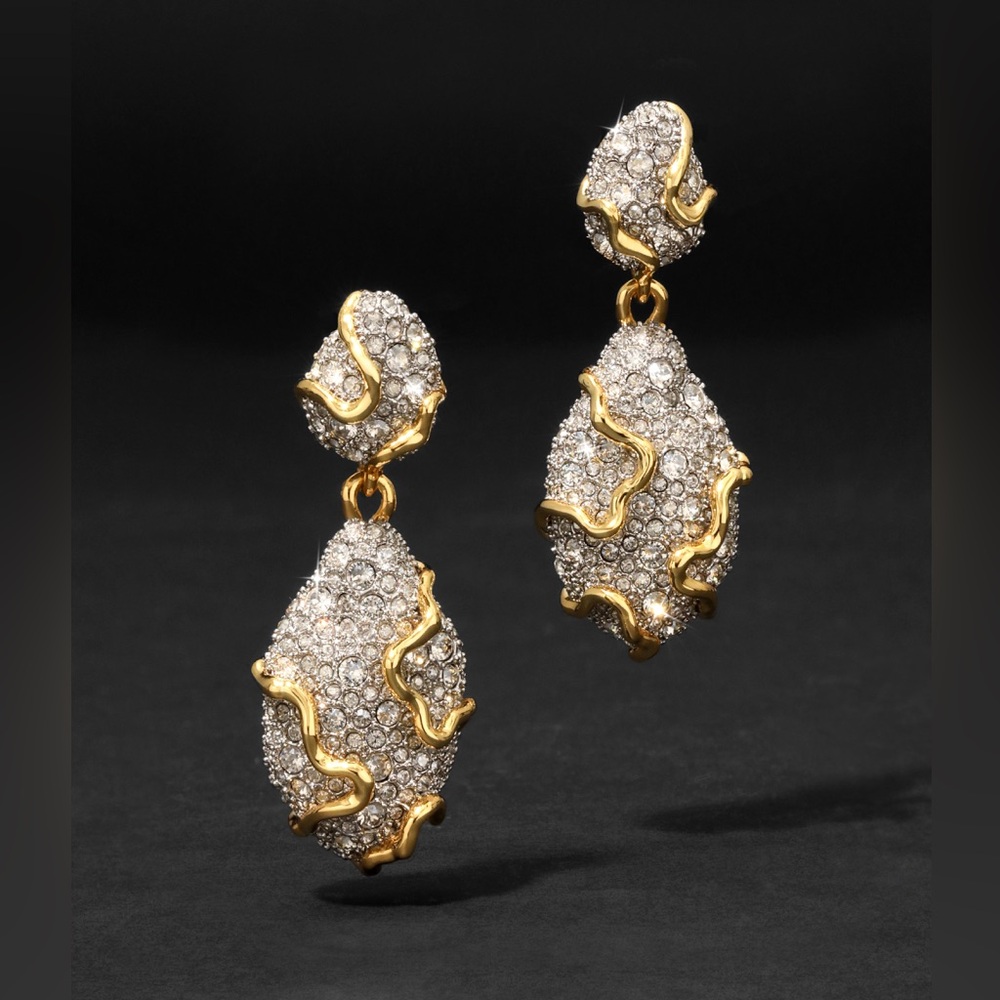ALEXIS BITTAR • Solanales Crystal Pebble Geode Double Drop Earrings